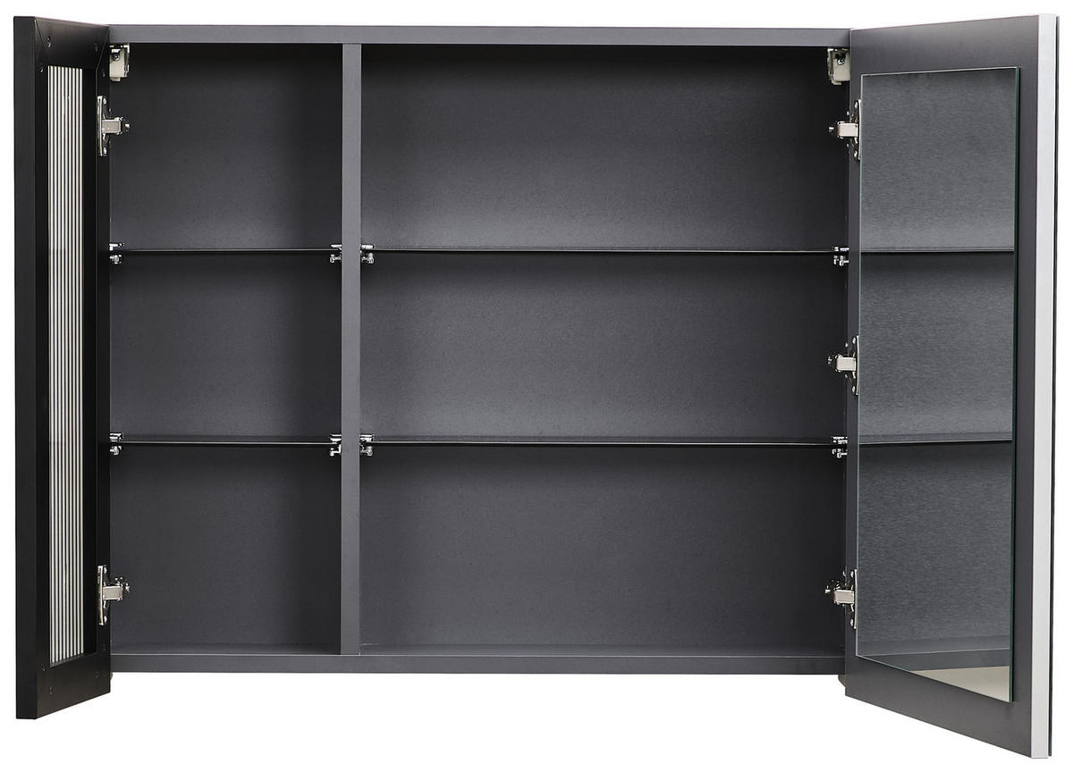 BADEZIMMER 3-teilig  in  - Weiß Hochglanz/Beige, MODERN, Glas/Holz (80/114/45cm) - MID.YOU