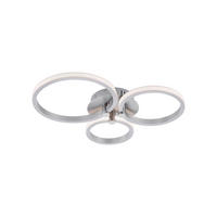 STROPNA LED-SVETILKA  Johanna //3000 K/230 V/ - srebrne barve, Design, kovina (49/40/8,5cm)