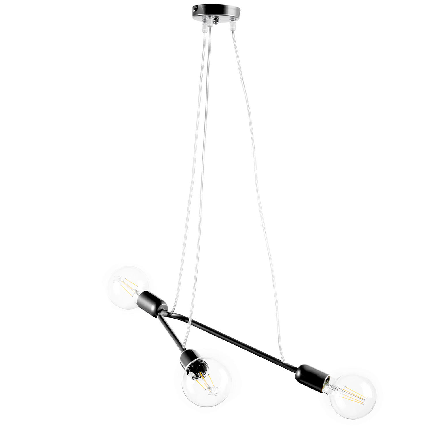 PENDELLEUCHTE 65/10/75 cm   - Schwarz, Design, Metall (65/10/75cm)