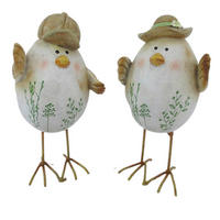 DEKOVOGEL - Braun/Weiß, LIFESTYLE, Kunststoff/Metall (6,5/13/5cm)