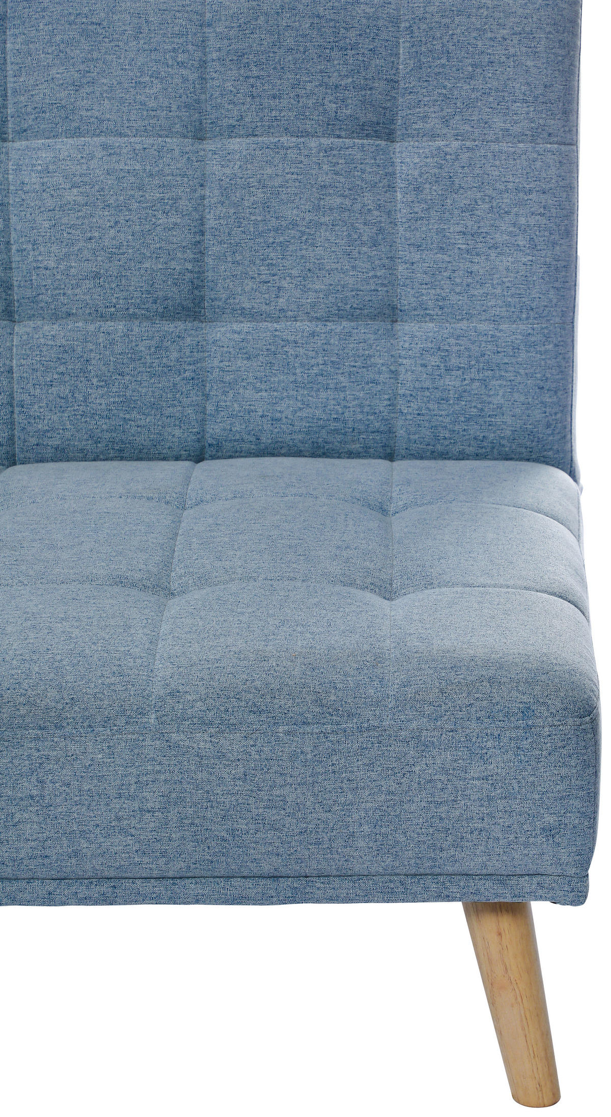 SCHLAFSOFA Leinenoptik Hellblau  - Schwarz/Naturfarben, Design, Holz/Kunststoff (179/81/85cm) - P & B