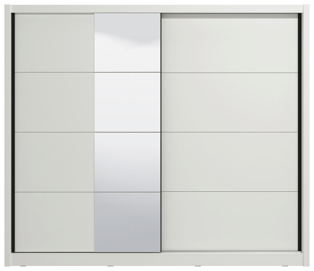 SCHIEBETÜRENSCHRANK 251/215,5/60 cm 2-türig Weiß  - Schwarz/Weiß, MODERN, Holzwerkstoff/Metall (251/215,5/60cm) - MID.YOU