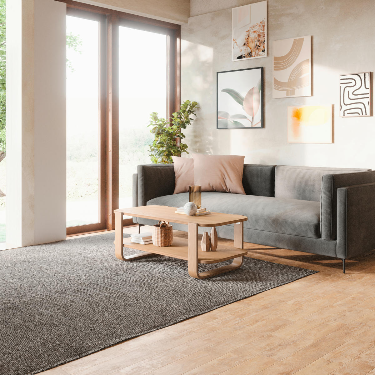 KLUBSKA MIZA, 109/40/55 cm naravne barve  - naravne barve, Basics, les (109/40/55cm) - Umbra