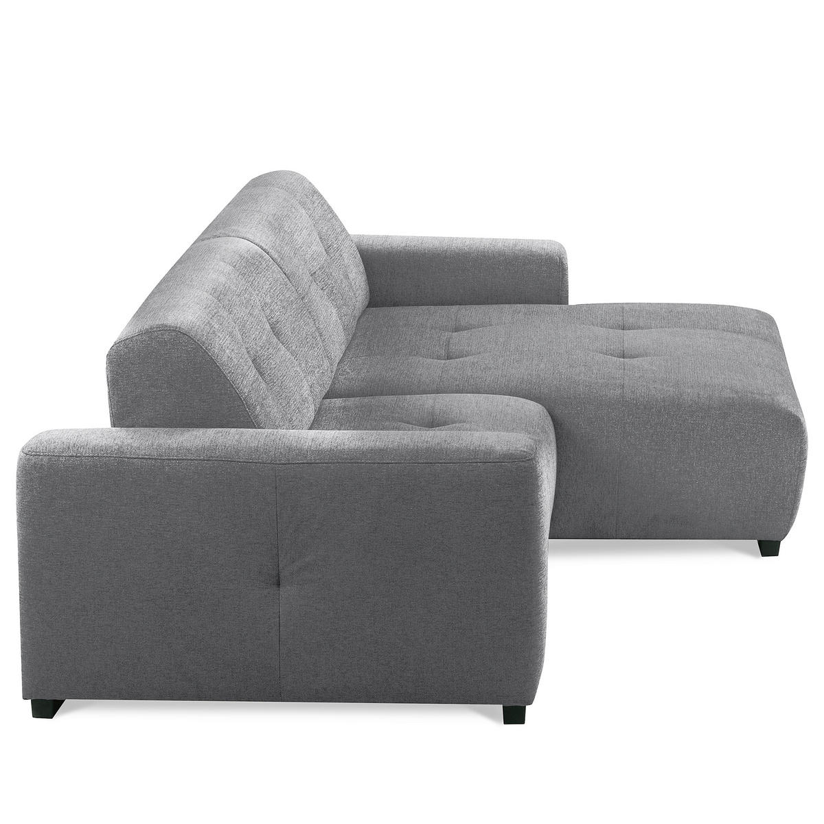 ECKSOFA AUSTIN Grau Flachgewebe Sitztiefenverstellung  - Schwarz/Grau, Design, Kunststoff/Textil (286/169cm) - Livetastic