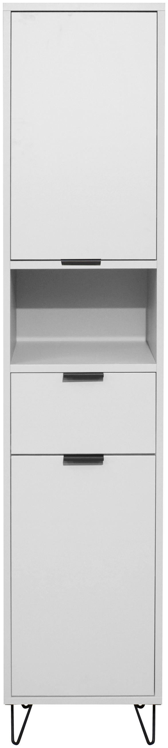 HOCHSCHRANK 41/189/38 cm  - Schwarz/Grau, MODERN, Holzwerkstoff/Metall (41/189/38cm) - Livetastic