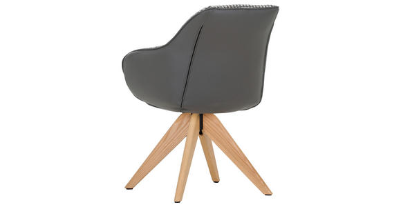 ARMLEHNSTUHL in Chenille, Lederlook - Eichefarben/Naturfarben, KONVENTIONELL, Holz/Textil (60/83/65cm) - Novel