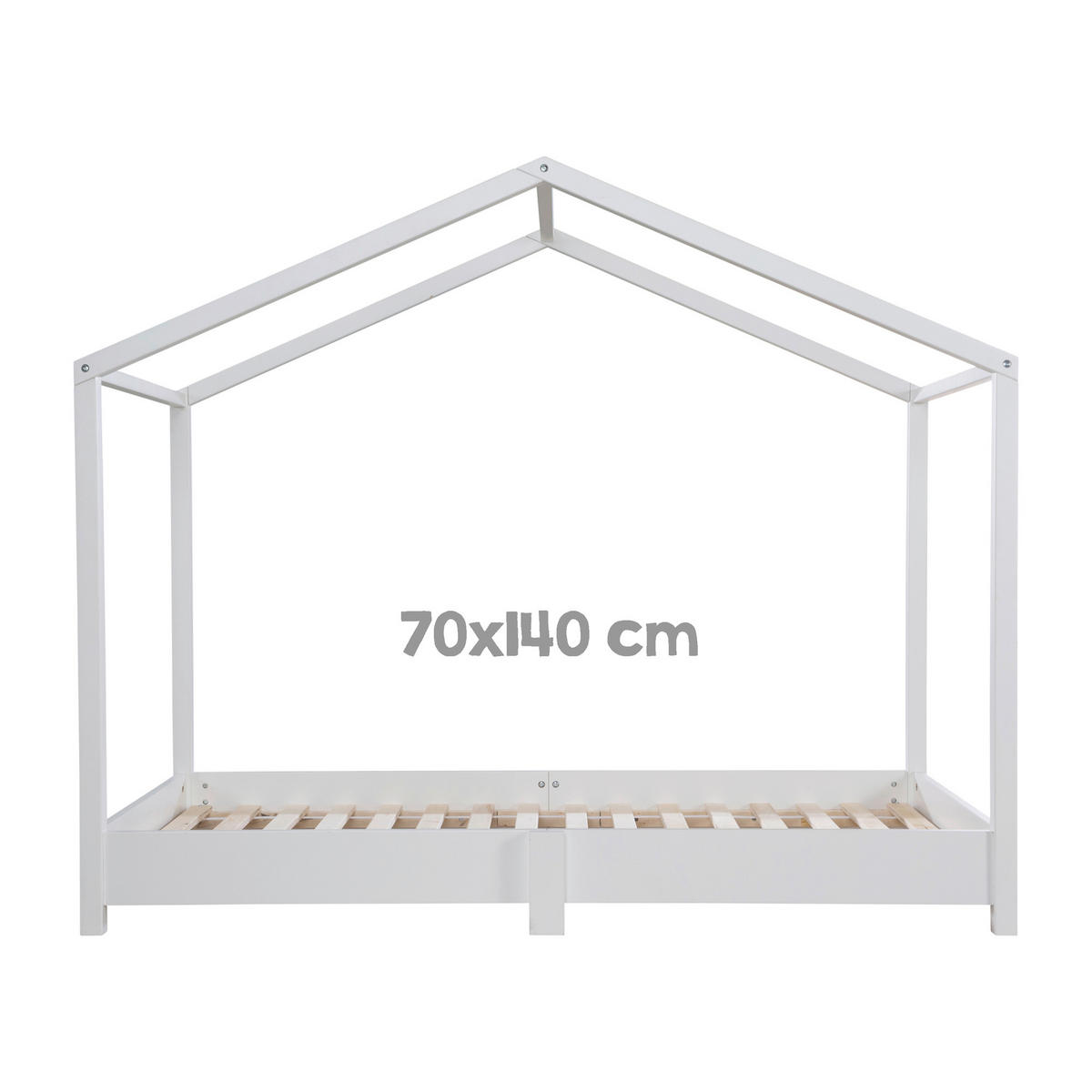 BODENBETT. - Weiss, Basics, Holzwerkstoff (76,5/121/146cm) - Roba