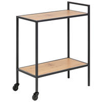 SERVIRNA MIZICA     60/30/75 cm         - črna/barve hrasta, Trend, kovina/leseni material (60/30/75cm) - Carryhome