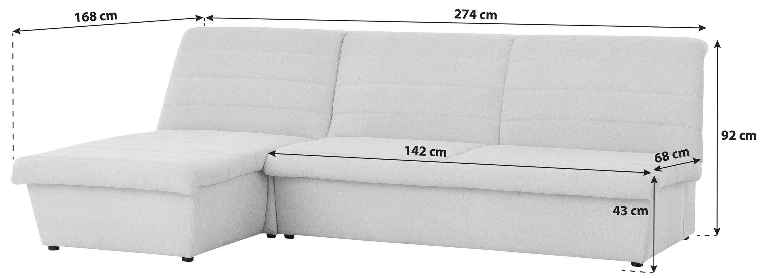 ECKSOFA Looks VIII Graubraun Webstoff - Graubraun/Schwarz, Design, Kunststoff/Textil (168/274cm) - LOOKS by W.Joop