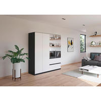 KLEIDERSCHRANK 4-türig Grau, Weiß  - Silberfarben/Weiß, Trend, Holzwerkstoff/Kunststoff (181/197/54cm) - Xora