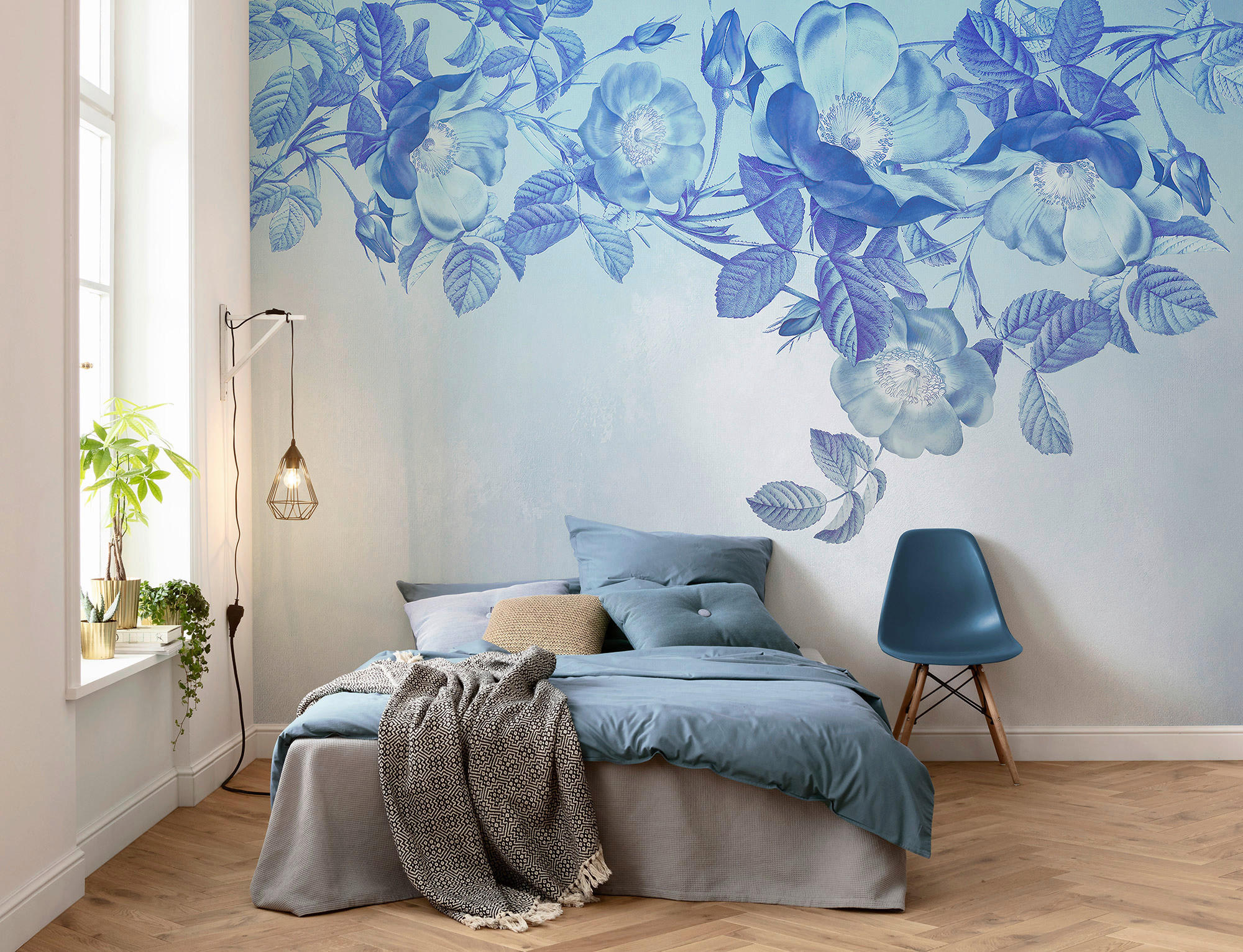 VLIESTAPETE - Blau/Weiß, Basics (350/250cm) - Komar