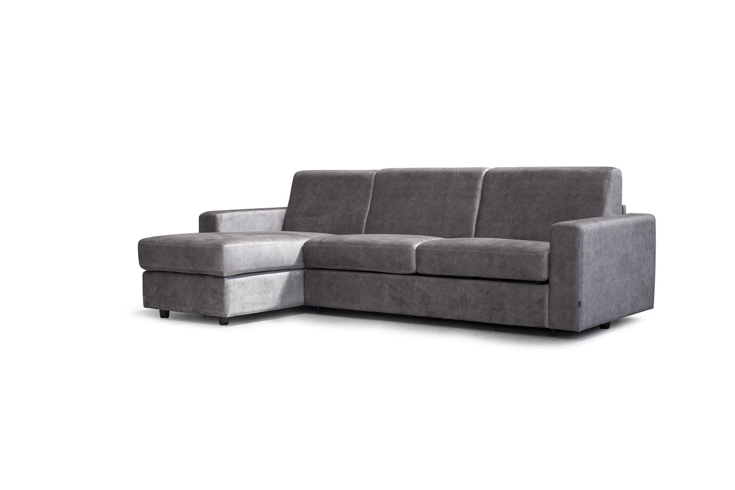 KUTNA GARNITURA tekstil  siva   - siva/crna, Moderno, tekstil/plastika (273/162cm) - Hom`in