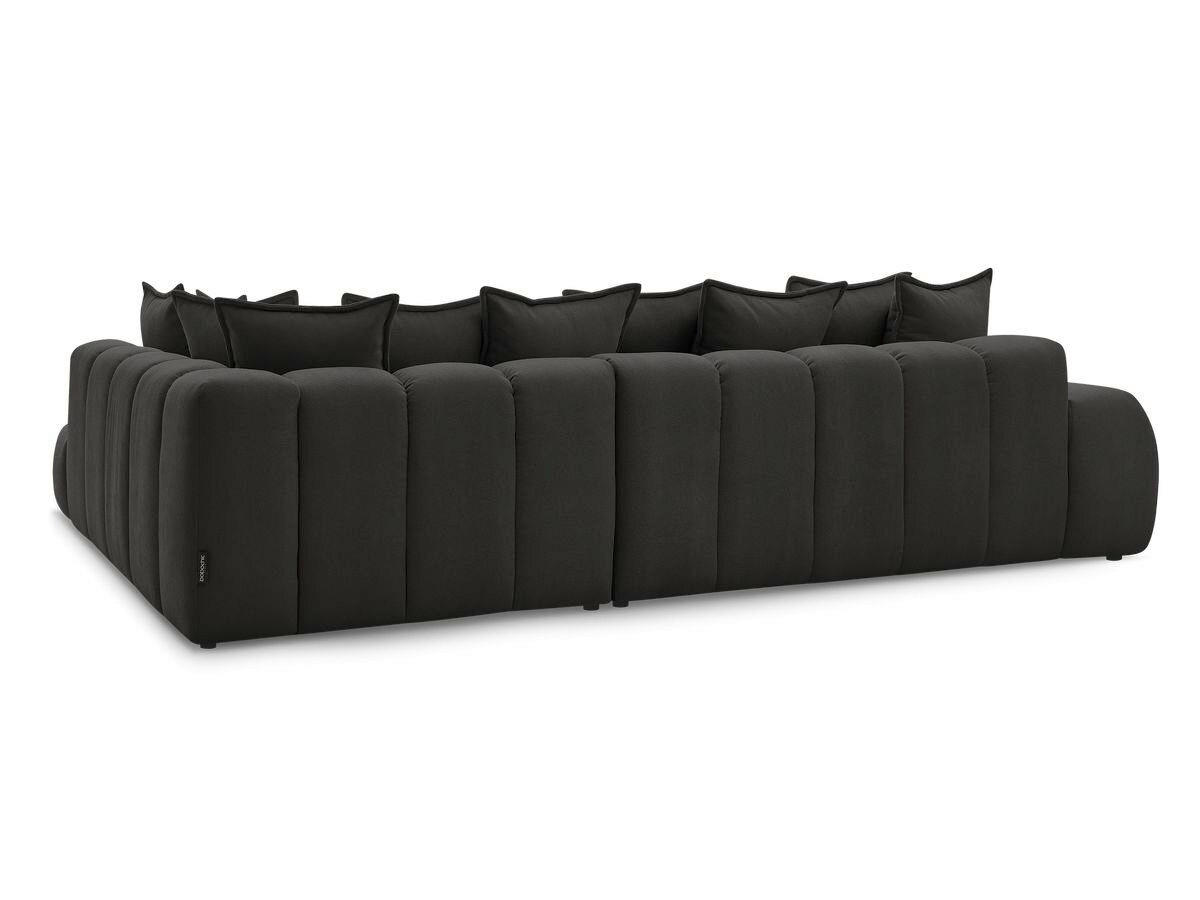 ECKSOFA Ottomane rechts  EVEREST Schwarz Struktur  - Schwarz, MODERN, Kunststoff/Textil (352/210cm) - Livetastic