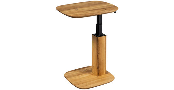 BEISTELLTISCH 50/40/48-67 cm Eiche Hartholz Eichefarben organisch  - Eichefarben, Design, Holz/Kunststoff (50/40/48-67cm) - Linea Natura