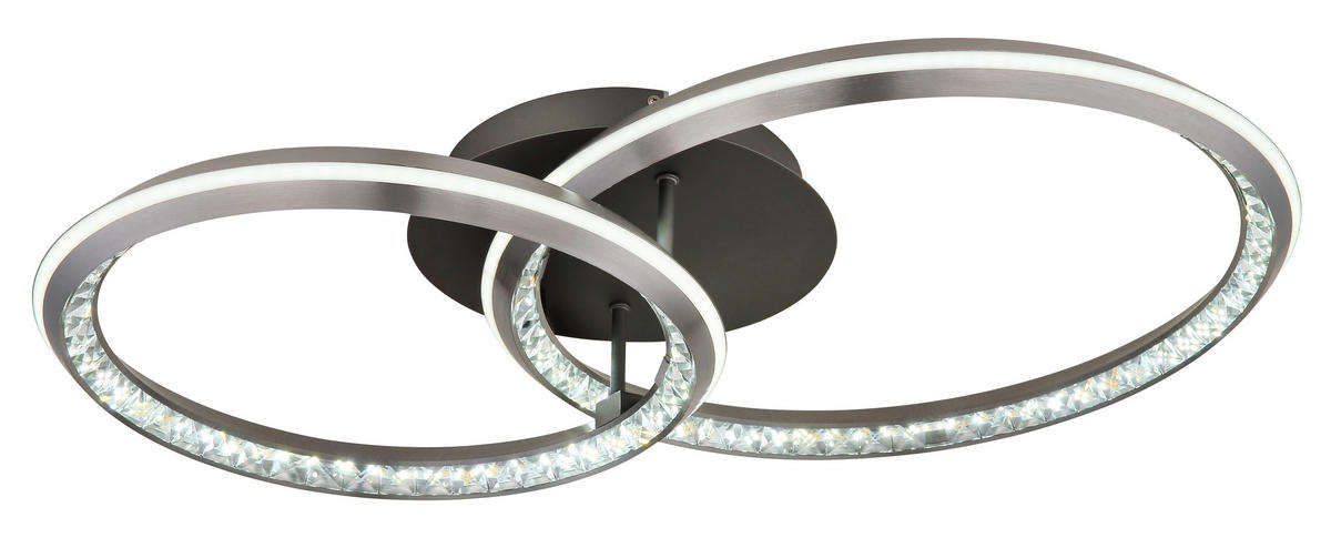 STROPNA LED-SVETILKA  ALAINA /100-1500 lm/2700-6000 K/230 V/ - siva/opal, Design, kovina/umetna masa (75/50/14cm)