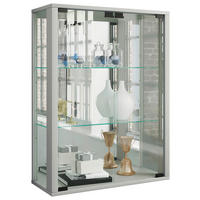 HÄNGEVITRINE in Buche Silberfarben  - Silberfarben/Schwarz, Modern, Glas/Holz (60/80/25cm) - MID.YOU