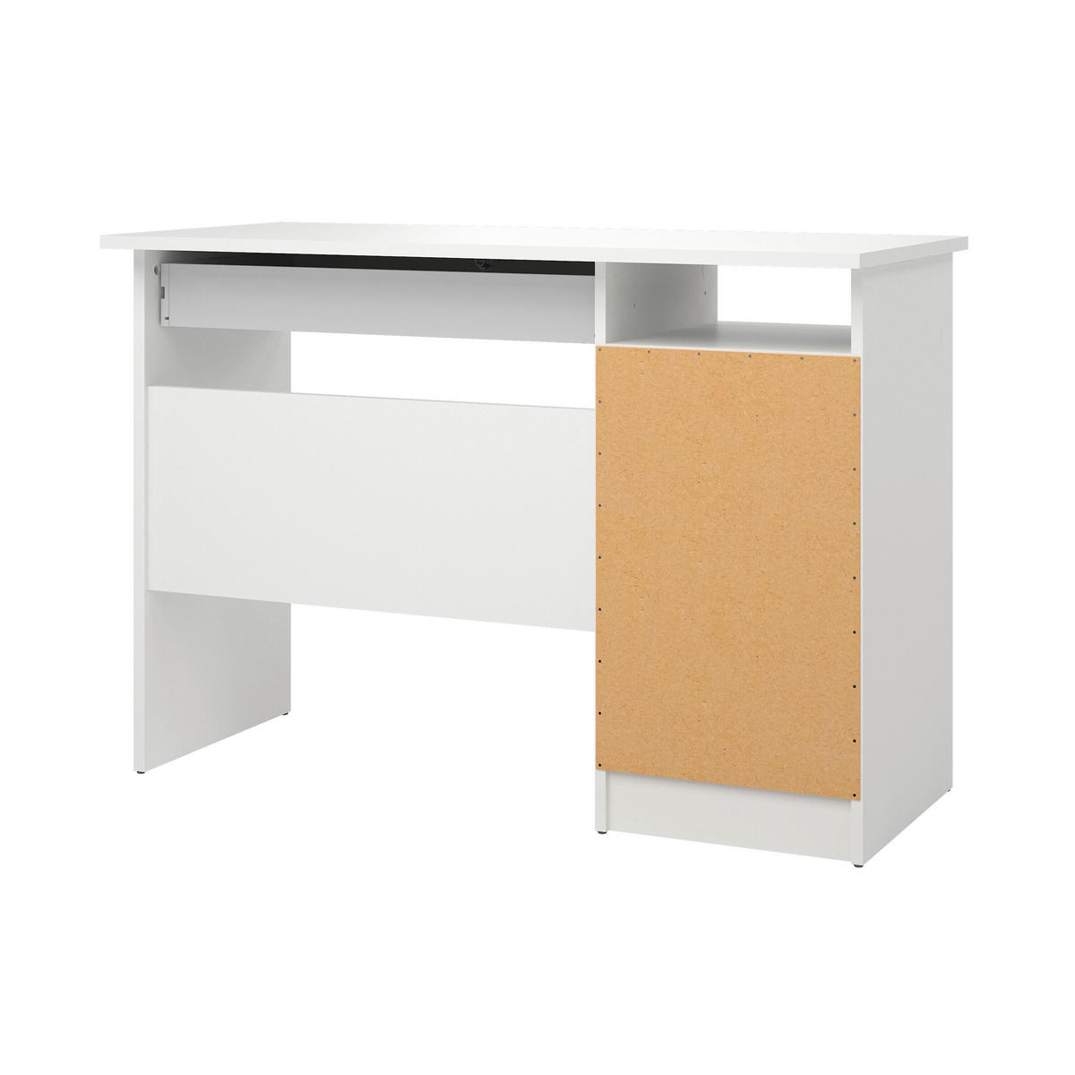 SCHREIBTISCH 109,3/48,5/75,6 cm  in Weiß  - Silberfarben/Weiß, MODERN, Holzwerkstoff/Kunststoff (109,3/48,5/75,6cm) - MID.YOU