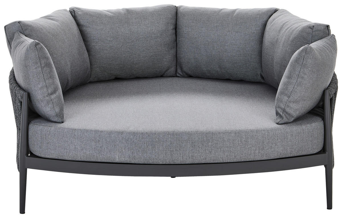 LOUNGEBETT 165/69/144 cm Aluminium  - Anthrazit, Design, Textil/Metall (165/69/144cm) - Amatio