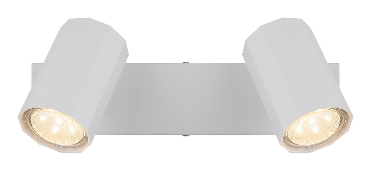 BODOVÉ SVÍTIDLO, 25 W/GU10, 26/6/14,5 cm - bílá, Design, kov (26/6/14,5cm) - Globo