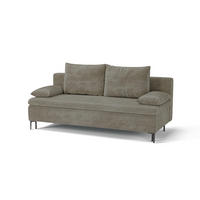 SCHLAFSOFA ROXY  mit Flachgewebe Hellbraun  - Hellbraun/Schwarz, Design, Textil/Metall (200/96/93cm) - MID.YOU