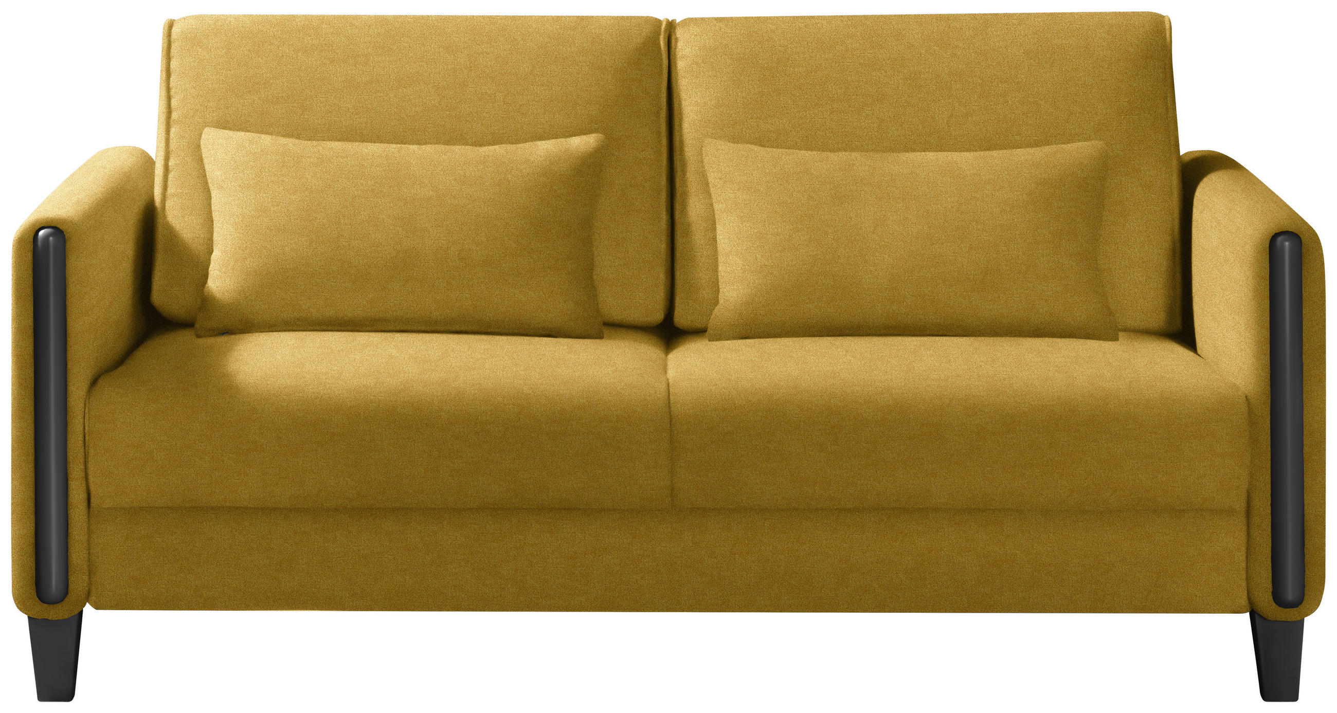 SCHLAFSOFA in Holz, Textil Schwarz, Currygelb  - Currygelb/Schwarz, Design, Holz/Textil (174/88/104cm) - Niels Andersson