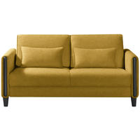 SCHLAFSOFA  in Flachgewebe Schwarz, Currygelb  - Currygelb/Schwarz, Design, Holz/Textil (174/88/104cm) - Niels Andersson