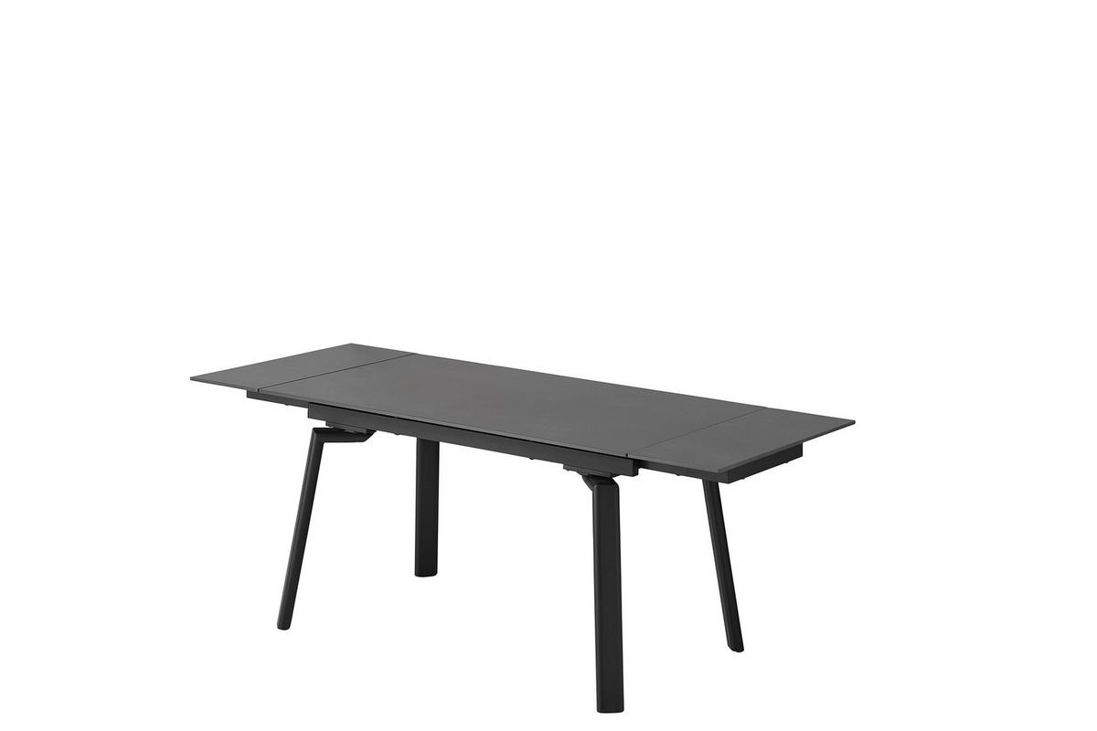 ESSTISCH Anthrazit, Schwarz  ausziehbar  - Anthrazit/Schwarz, MODERN, Keramik/Metall (140/80/76cm) - MID.YOU