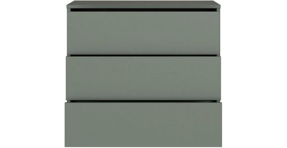 KOMMODE , 95/83/42 cm, 3 Schublade(n)  - Salbeigrün/Silberfarben, Trend, Holzwerkstoff/Kunststoff (95/83/42cm) - Carryhome