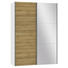 SCHWEBETÜRENSCHRANK in Weiß, Eichefarben - Eichefarben/Silberfarben, Design, Glas/Holzwerkstoff (152,2/220/65cm) - Jutzler SCHWEBETÜRENSCHRANK in Weiß, Eichefarben - Eichefarben/Silberfarben, Design, Glas/Holzwerkstoff (152,2/220/65cm) - Jutzler