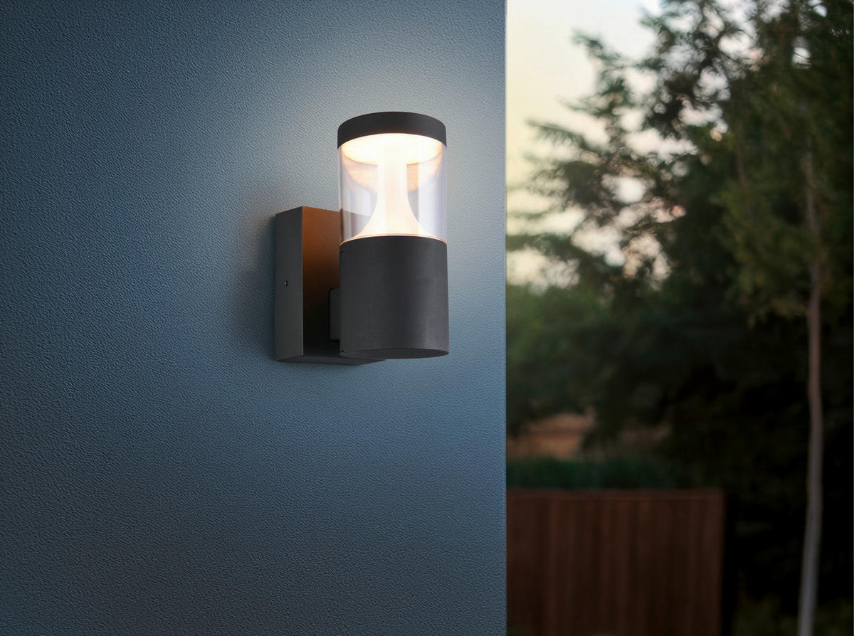 AUßENWANDLEUCHTE Tagus 12/24/19 cm  - Transparent/Anthrazit, Design, Kunststoff/Metall (12/24/19cm) - Trio Leuchten