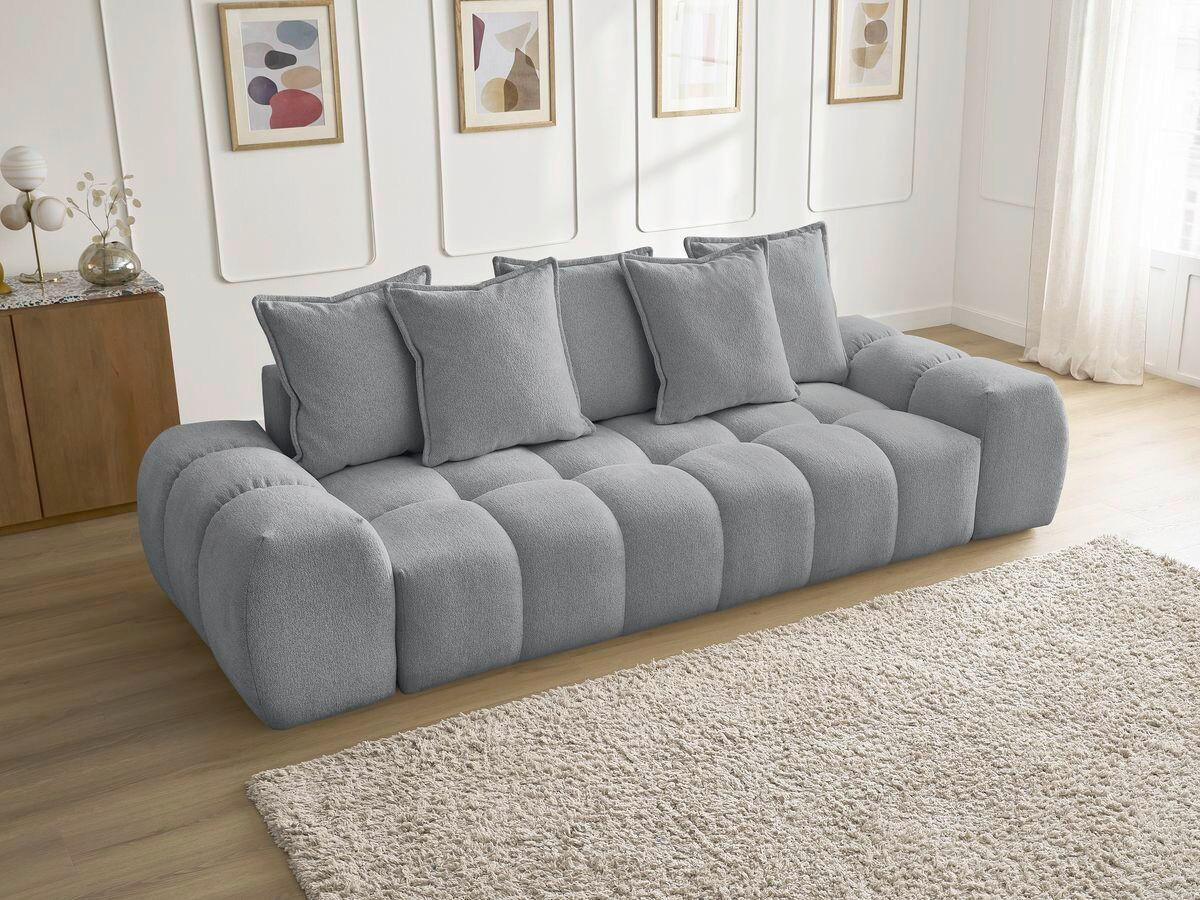 3-SITZER-SOFA EVEREST Flachgewebe Dunkelgrau  - Dunkelgrau/Schwarz, MODERN, Kunststoff/Textil (278/90/115cm)