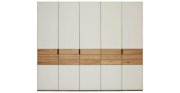 DREHTÜRENSCHRANK in Eichefarben, Kaschmir - Kaschmir/Eichefarben, Natur, Glas/Holz (251,8/214/62cm) - Valnatura