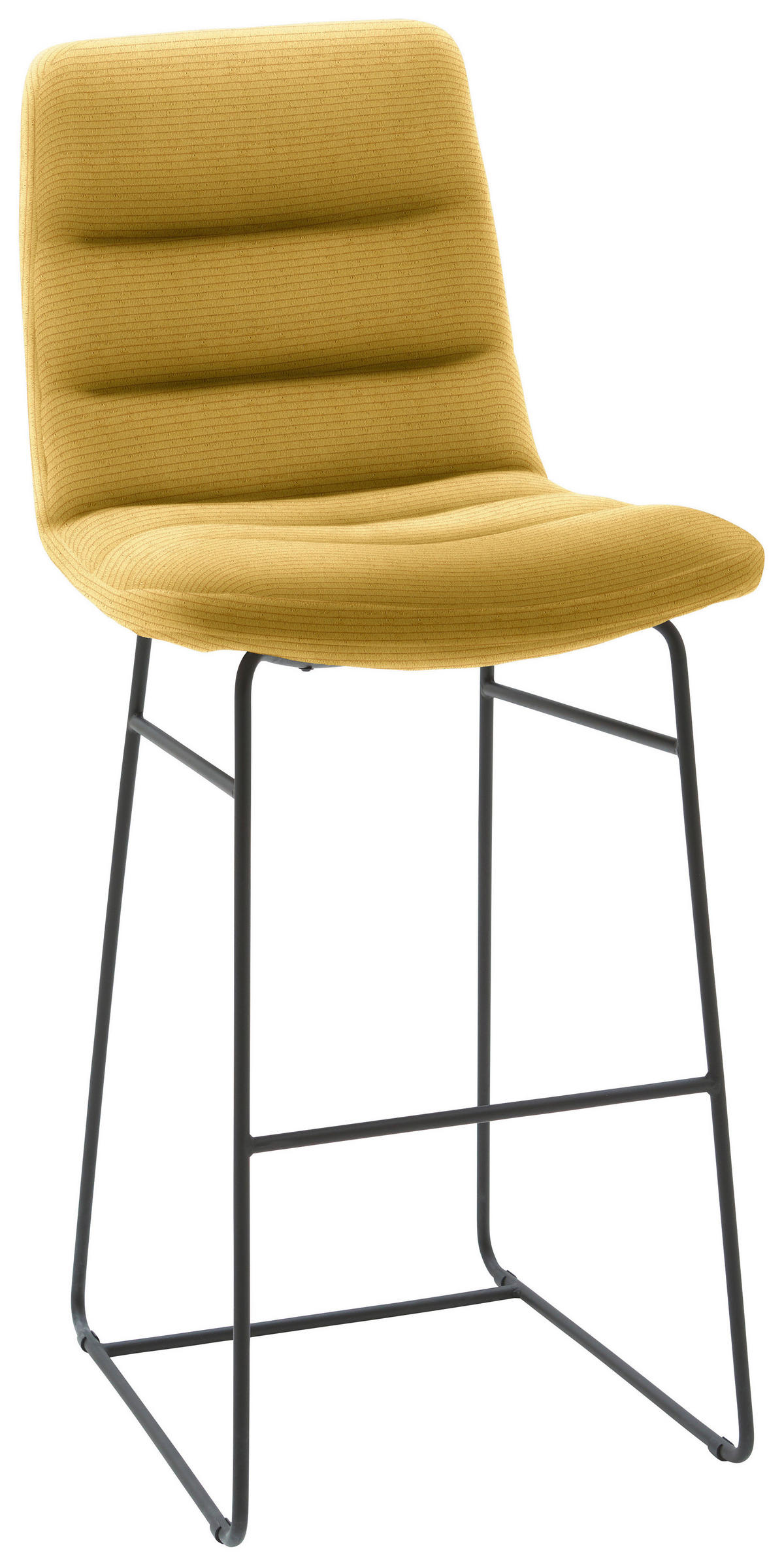 BARHOCKER in Textil Gelb  - Gelb/Schwarz, Design, Textil/Metall (52/122/66cm) - Dieter Knoll