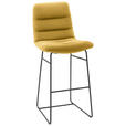 BARHOCKER in Textil Gelb  - Gelb/Schwarz, Design, Textil/Metall (52/122/66cm) - Dieter Knoll
