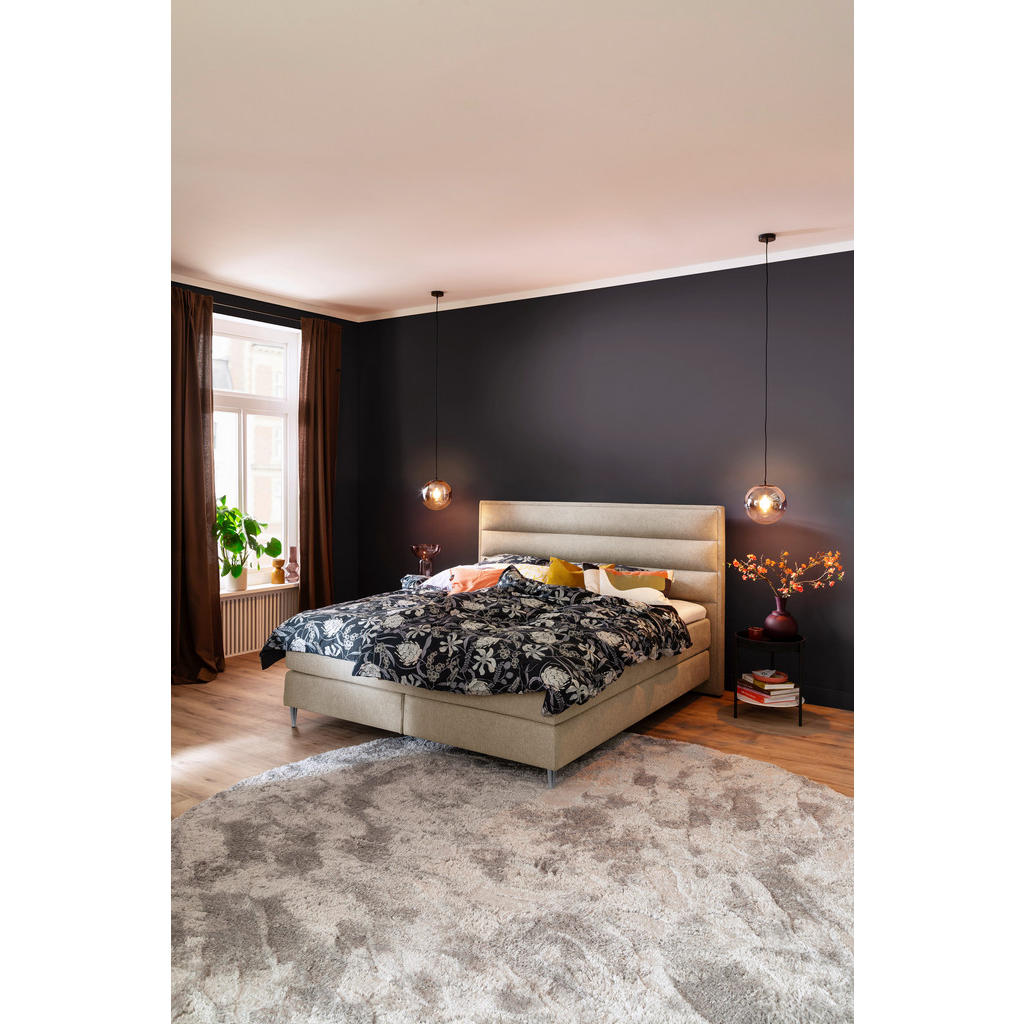Thumbnail - Schöner Wohnen Boxspringbett, Beige, Textil, H2 + H3, 7-Zonen, Höhe ca. 20 cm, 160x200 cm, Reach, gepolstertes Kopfteil,...