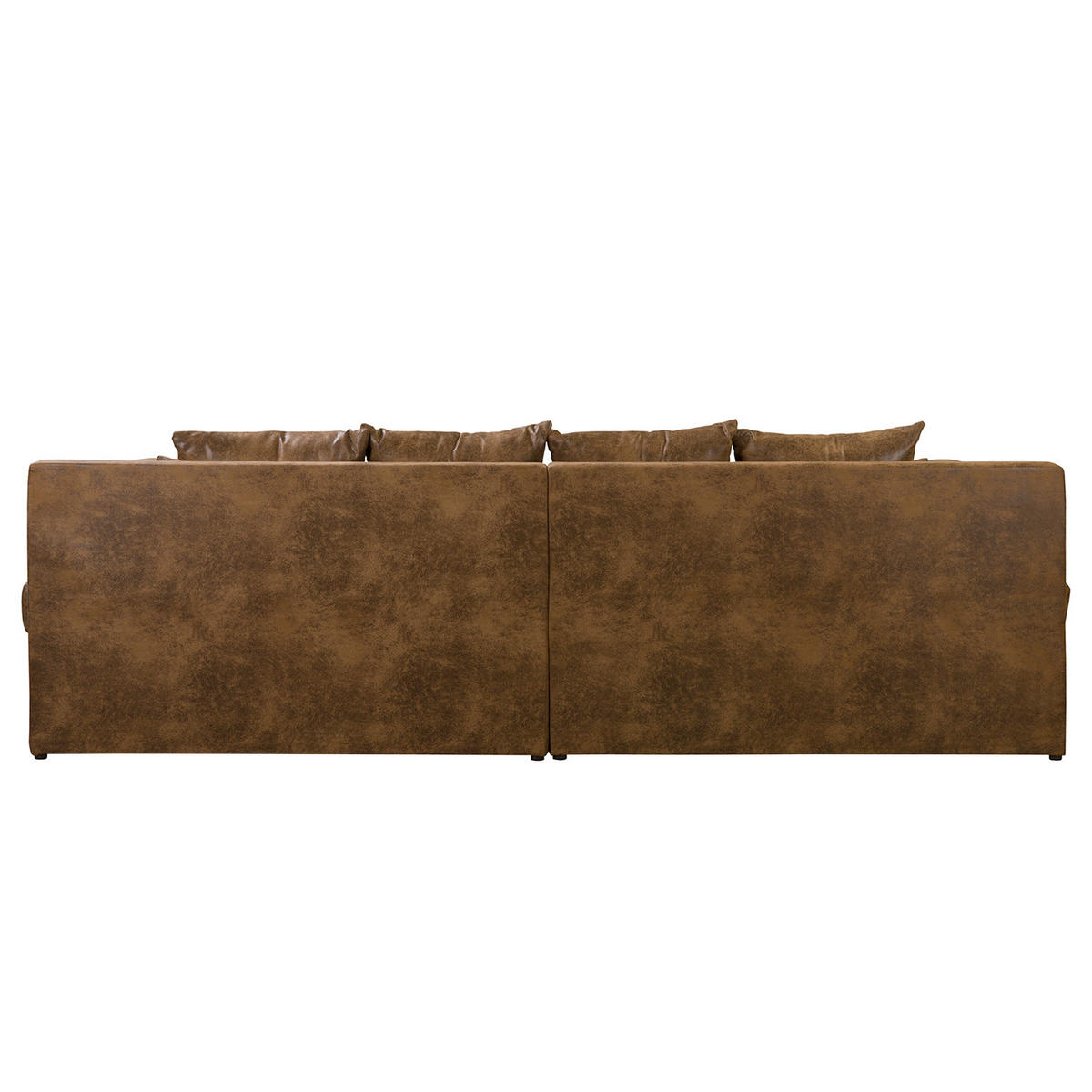 ECKSOFA Naomi in Lederlook Braun Rückenkissen  243/284 cm  - Schwarz/Braun, Design, Kunststoff/Textil (243/284cm) - P & B