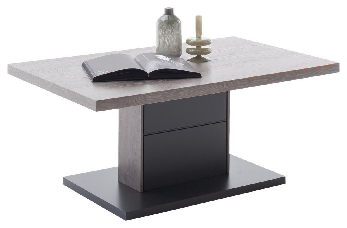 COUCHTISCH in Holz, Holzwerkstoff 105/65/45 cm  - Eichefarben/Schwarz, Design, Holz/Holzwerkstoff (105/65/45cm) - Novel