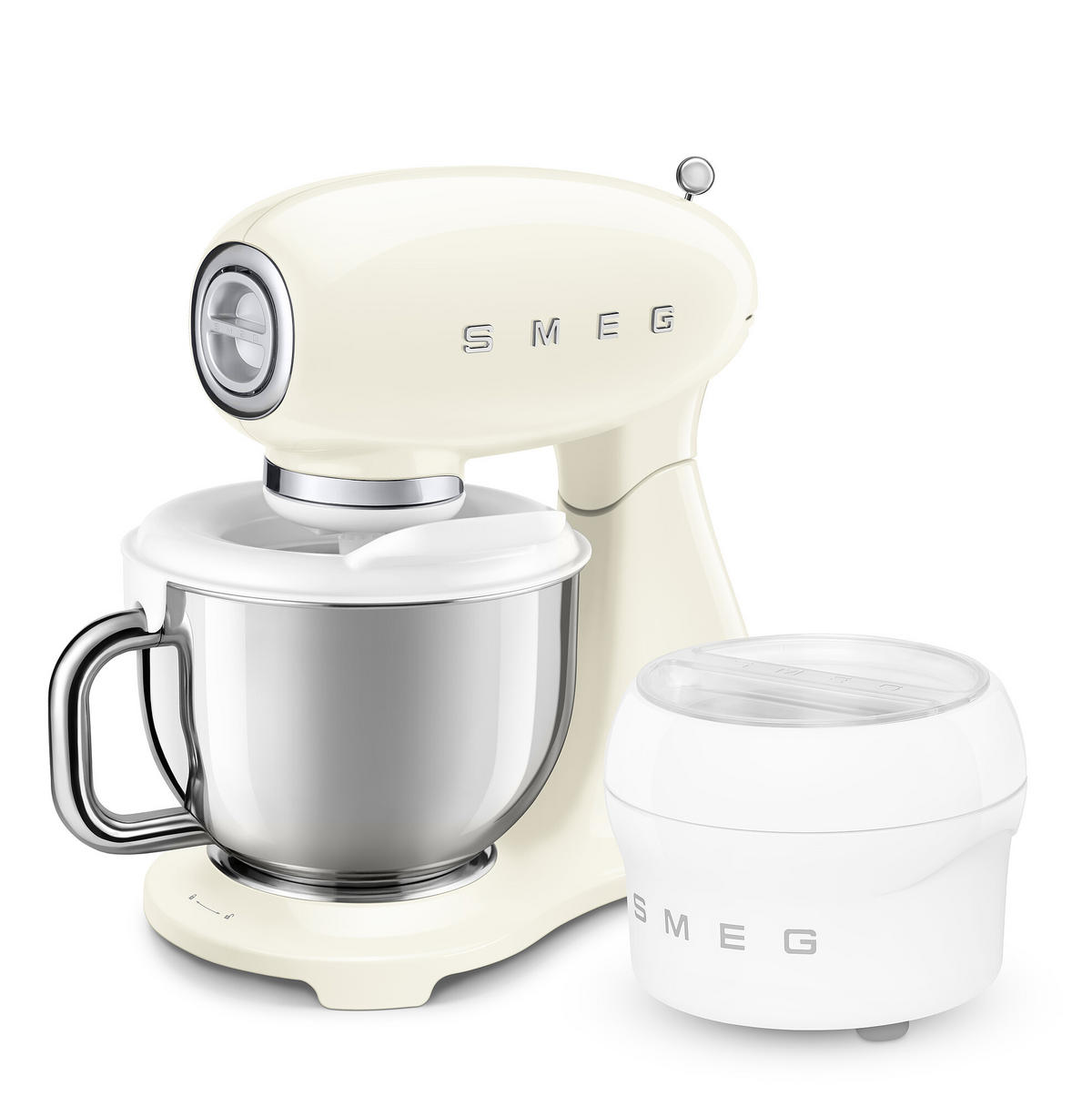 KÜCHENMASCHINE 50´S STYLE SMF05CREU  - Creme/Alufarben, Basics, Metall (40,2/37,8/22,1cm) - SMEG