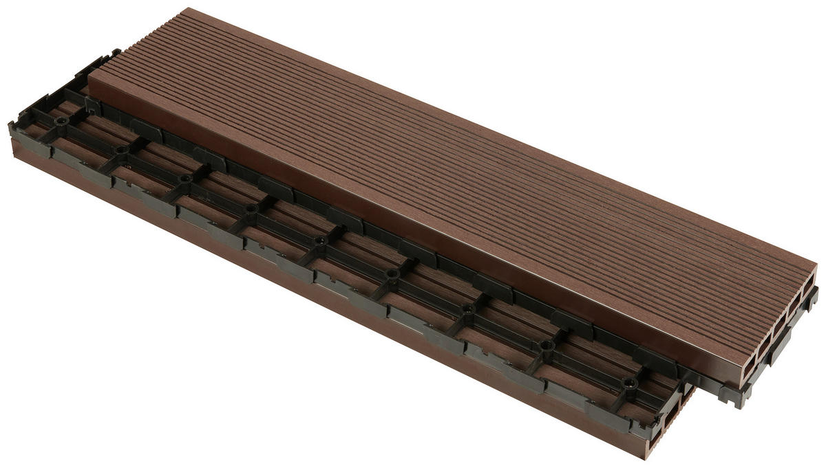 TERRASSENDIELE 8 Stück  - Dunkelbraun, Basics, Kunststoff (59,2/13,4/3,3cm) - Ambia Garden