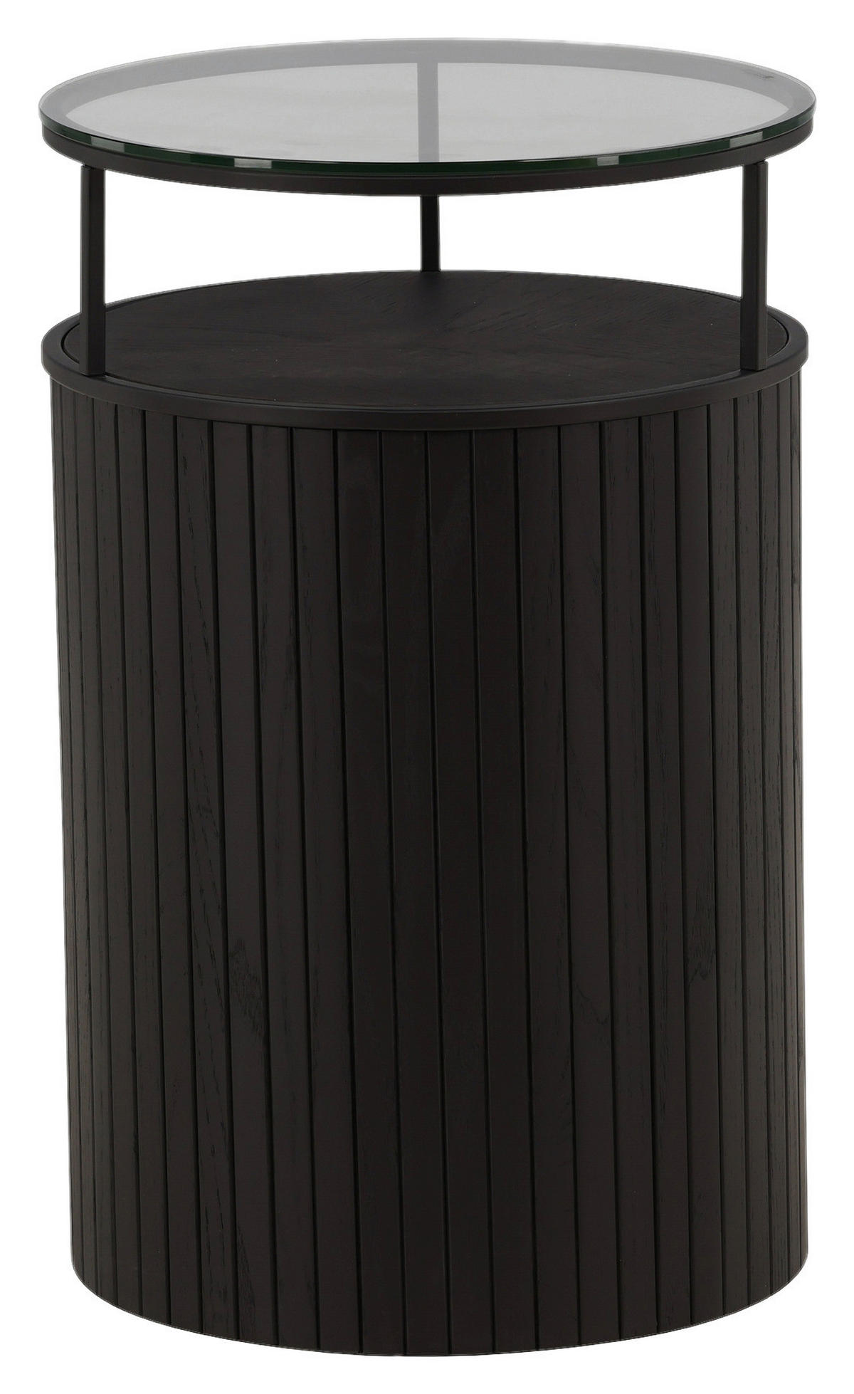BEISTELLTISCH 37/37/58 cm Esche Schwarz rund  - Schwarz, Design, Glas/Holz (37/37/58cm) - Livetastic