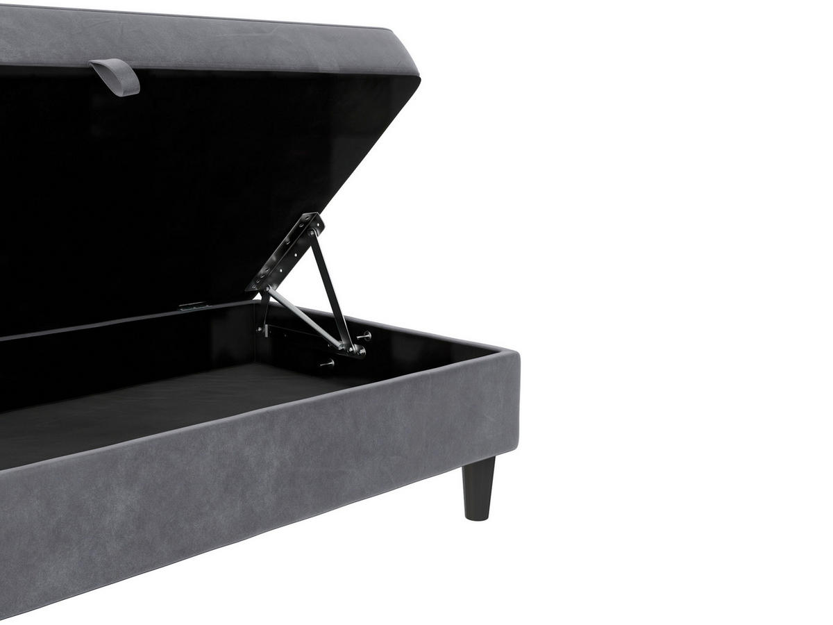 HOCKER in Textil Anthrazit  - Anthrazit/Schwarz, Basics, Kunststoff/Textil (130/43/69cm) - Livetastic