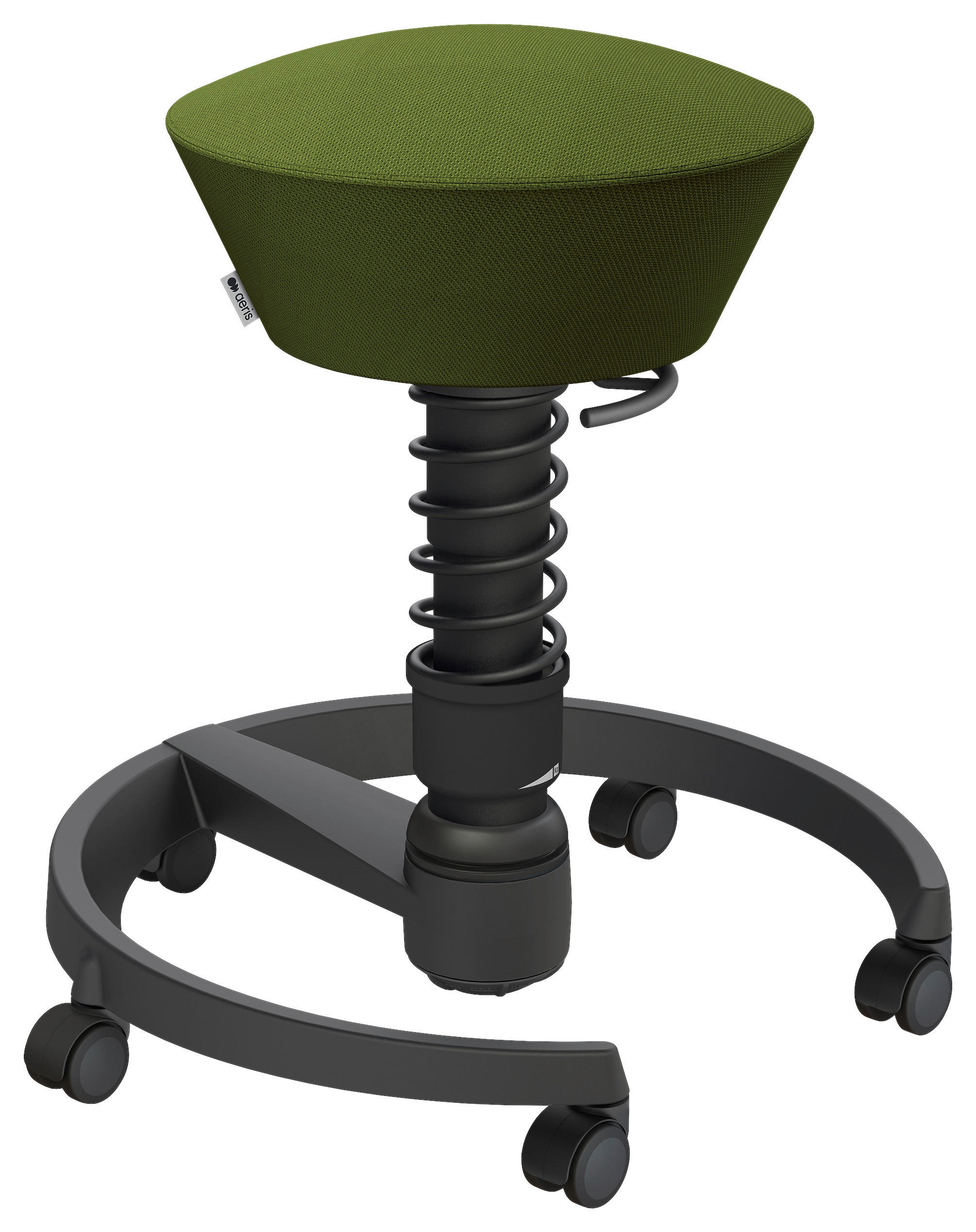 BÜROHOCKER Wollmischung Grün, Schwarz  - Schwarz/Grün, Basics, Kunststoff/Textil (55/45,66/55cm) - Aeris