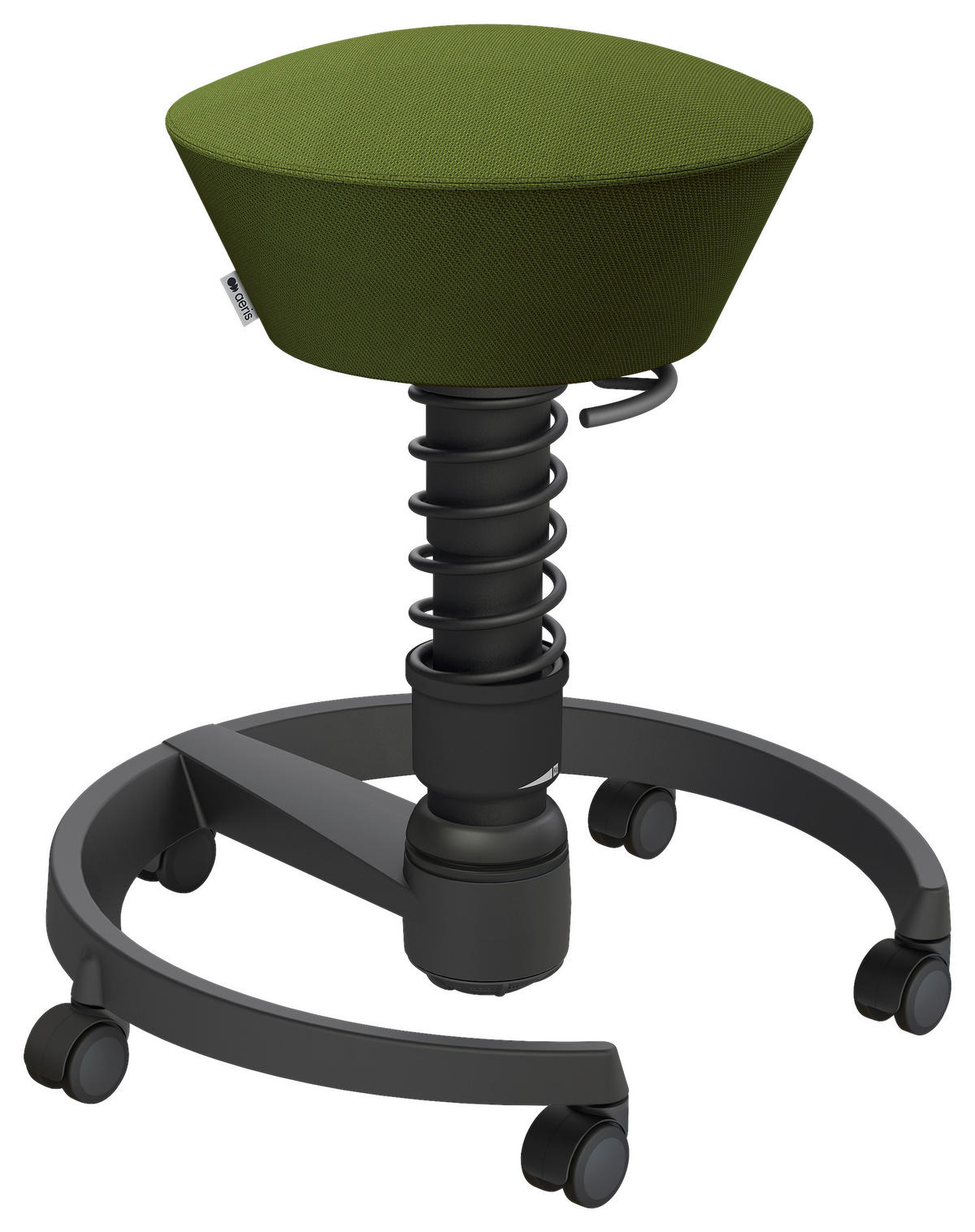 BÜROHOCKER 55/45,66/55 cm  - Schwarz/Grün, Basics, Kunststoff/Textil (55/45,66/55cm) - Aeris