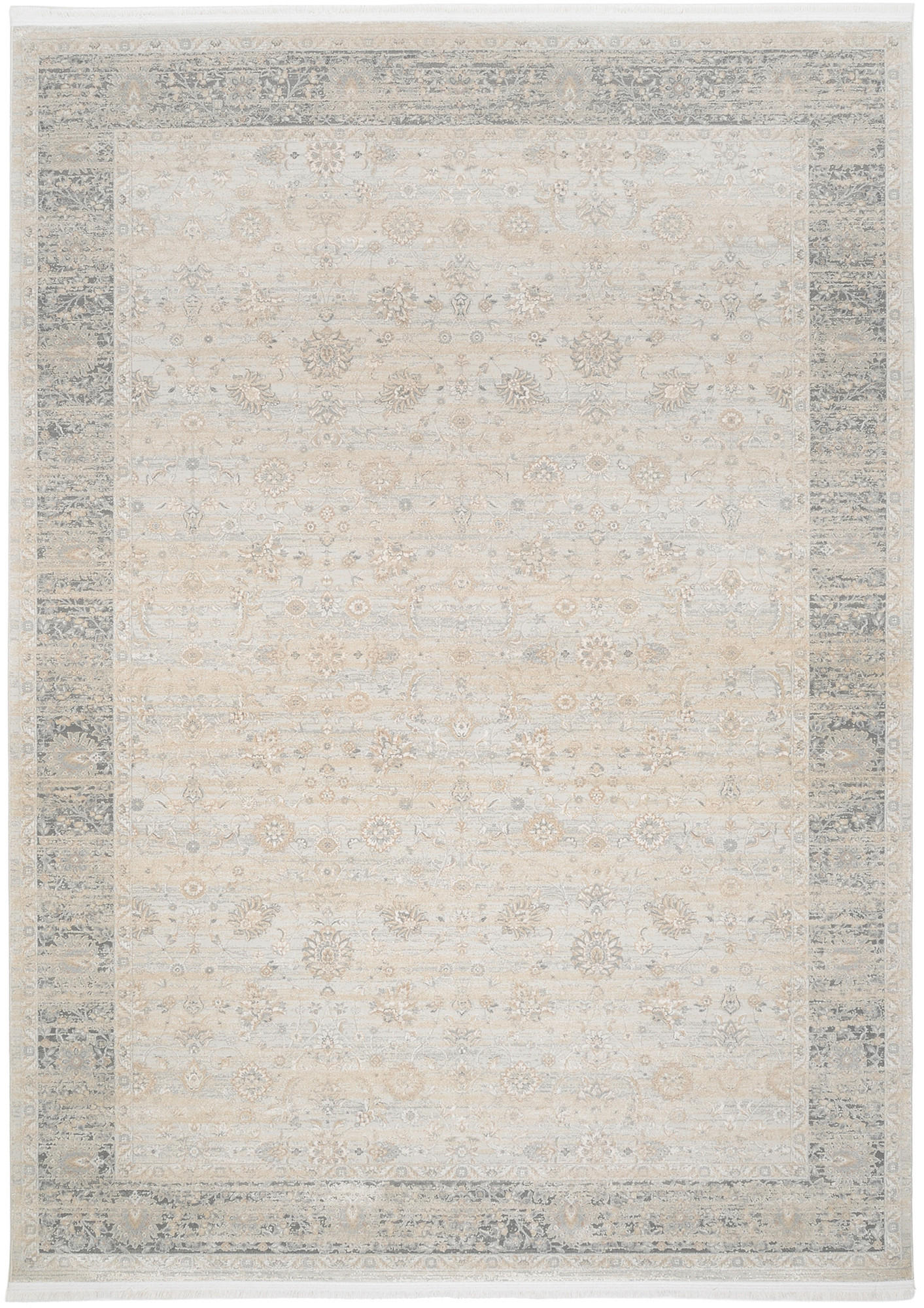 Dieter Knoll Webteppich Ascona Beige, Grau 67x130 cm