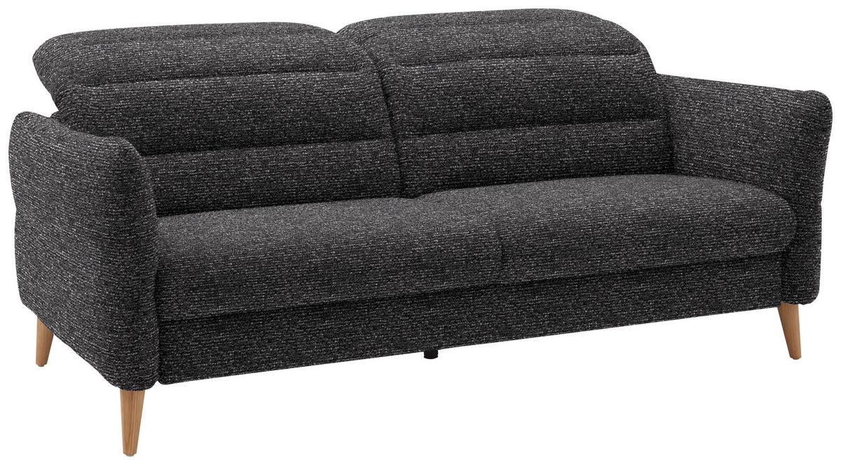 2-SITZER-SOFA in Webstoff Dunkelgrau  - Eiche Bianco/Dunkelgrau, Design, Holz/Textil (192-220/85-106/98-112cm) - Dieter Knoll