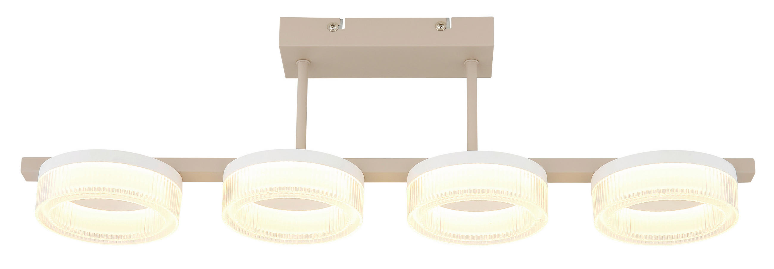 LED-DECKENLEUCHTE 67/13/19,5 cm   - Sandfarben/Transparent, Design, Kunststoff/Metall (67/13/19,5cm) - Globo