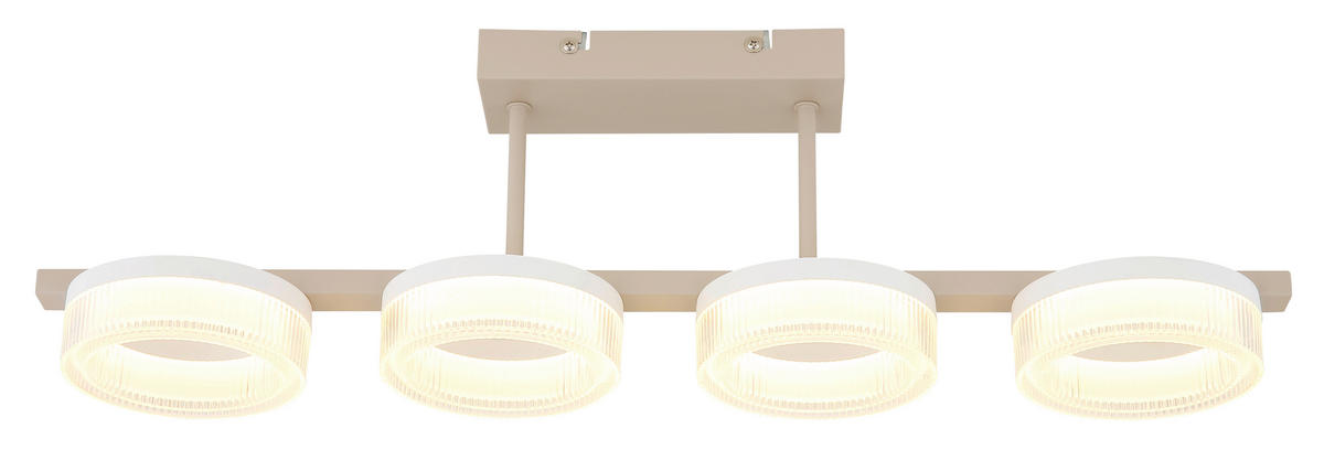 LED-DECKENLEUCHTE 67/13/19,5 cm   - Sandfarben/Transparent, Design, Kunststoff/Metall (67/13/19,5cm) - Globo