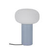 AKKU-TISCHLEUCHTE 13/19 cm  - Weiß/Hellblau, Trend, Glas/Metall (13/19cm) - Dieter Knoll