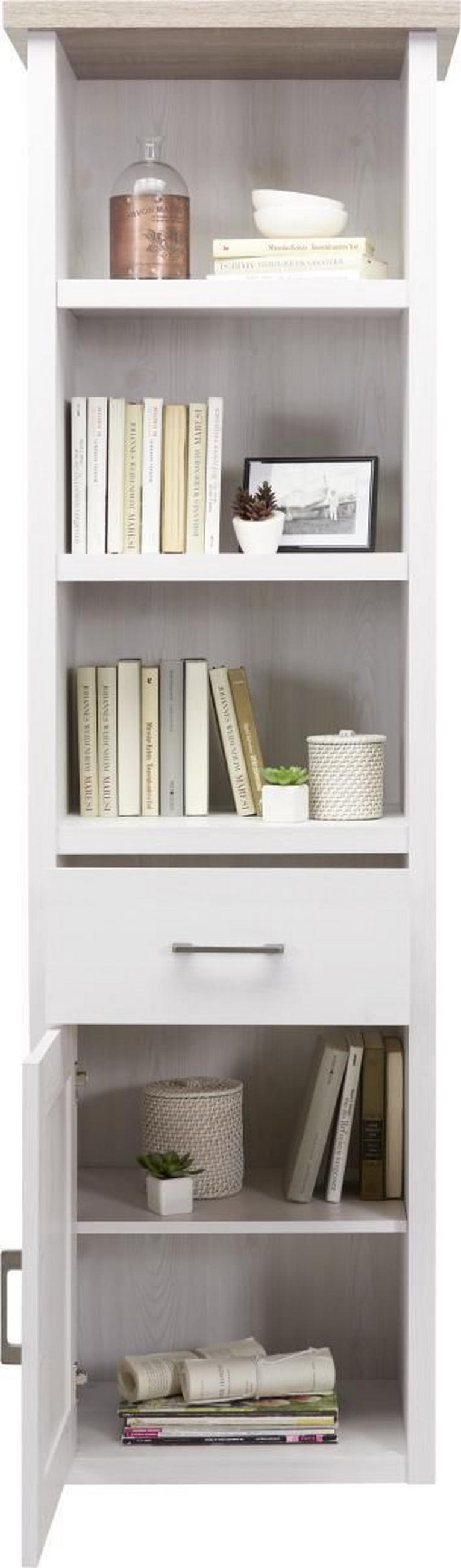 STANDREGAL  60/201/43 cm Weiss, Trüffeleichefarben  - Weiss/Trüffeleichefarben, Lifestyle, Holzwerkstoff/Metall (60/201/43cm) - Carryhome
