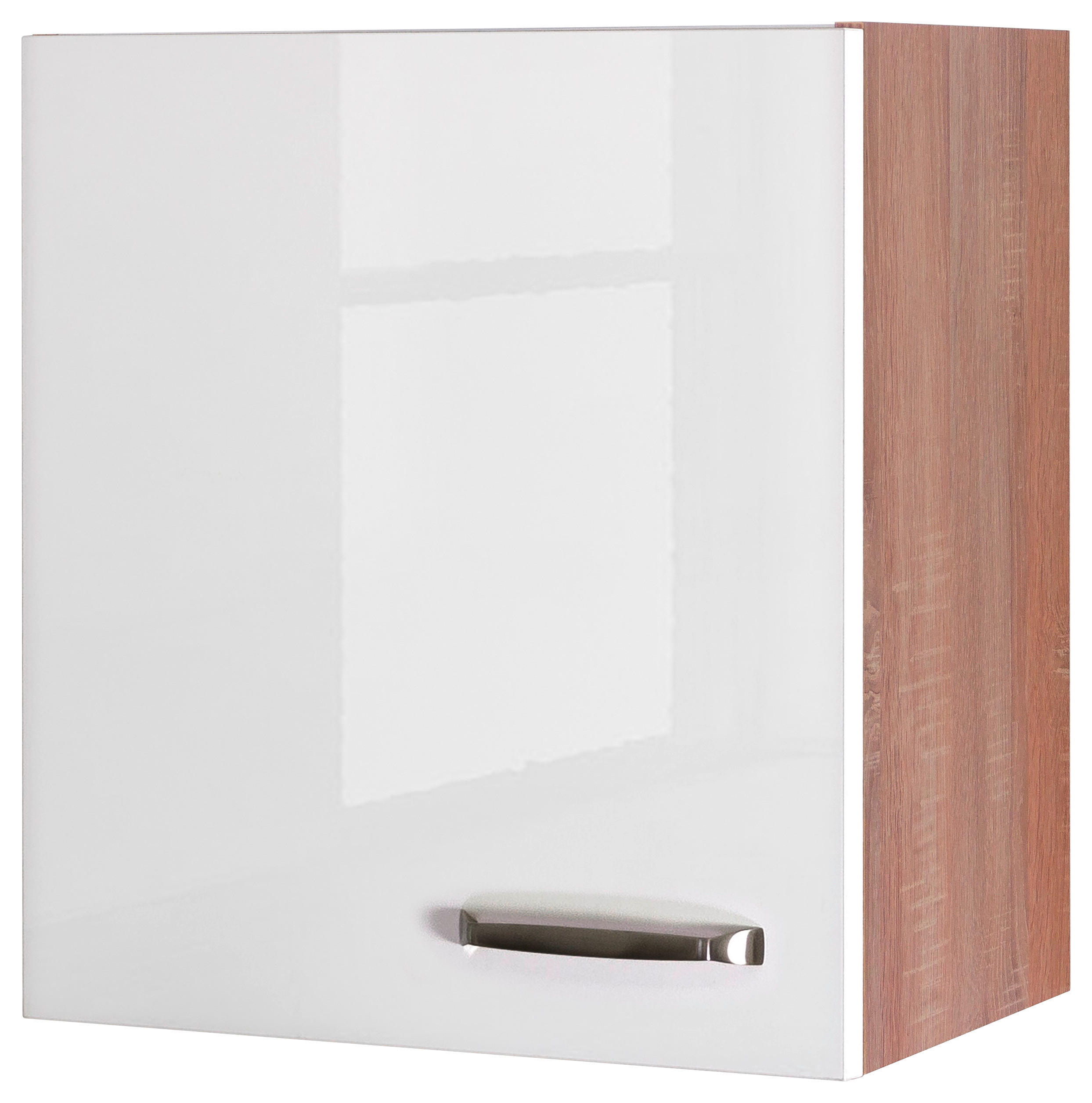 KÜCHENOBERSCHRANK 50/54,8/32 cm  in Sonoma Eiche, Weiß Hochglanz  - Edelstahlfarben/Weiß Hochglanz, MODERN, Holzwerkstoff/Metall (50/54,8/32cm) - FlexWell